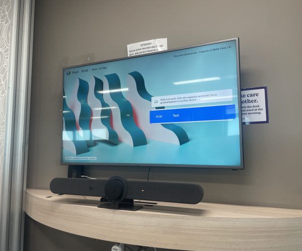 video conference system displayed